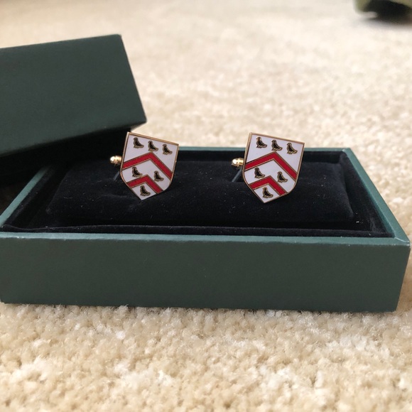 University of Oxford Worcester College Cufflinks by Ede & Ravenscroft - Gold Bar - Picture 2 of 7